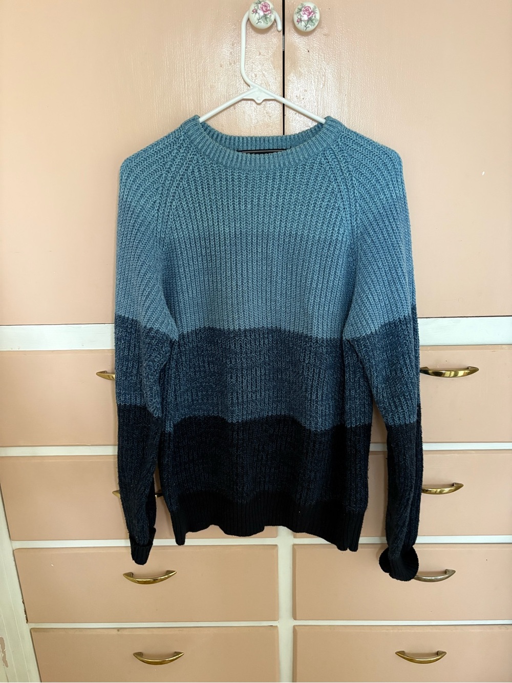Men's Crewneck Ombre Knit Sweater in Blue